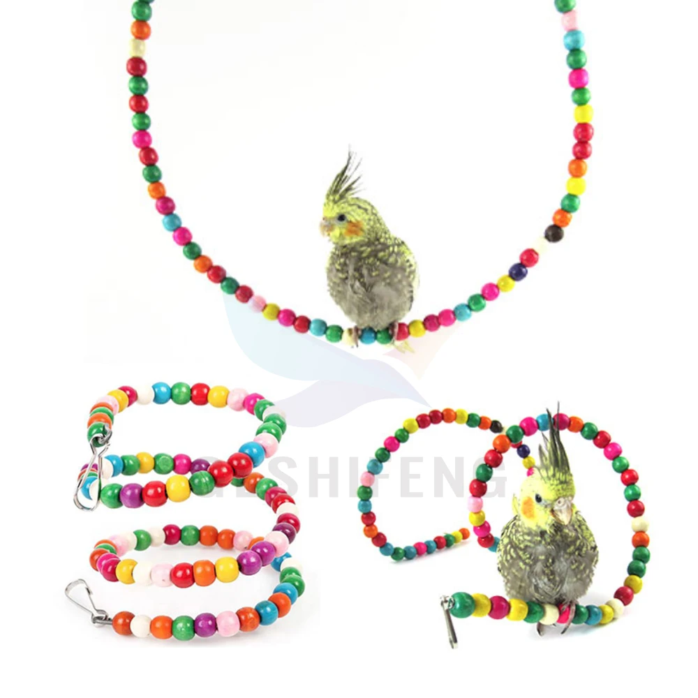 Custom 6pc 8 pc 12 packs 14 pc Birds Toys Bird Cage Accessories Parrot Bite Toy Set Swing Suspension Bridge Toy Ball Pole Set