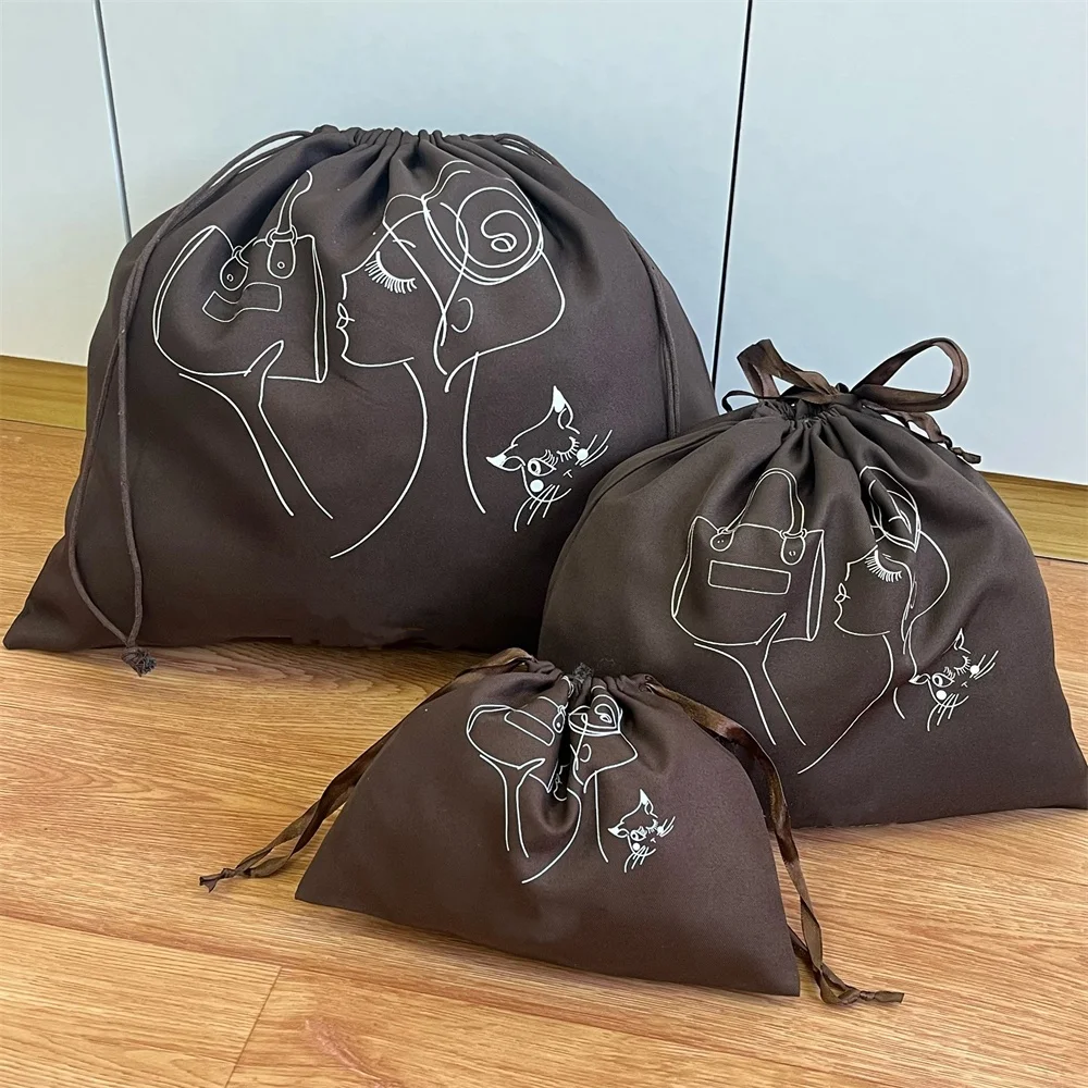 BSCI Factory Price Canvas Cotton Drawstring Shoe Bags Custom Cloth Dust Filter Bag Dust bags For Shoes