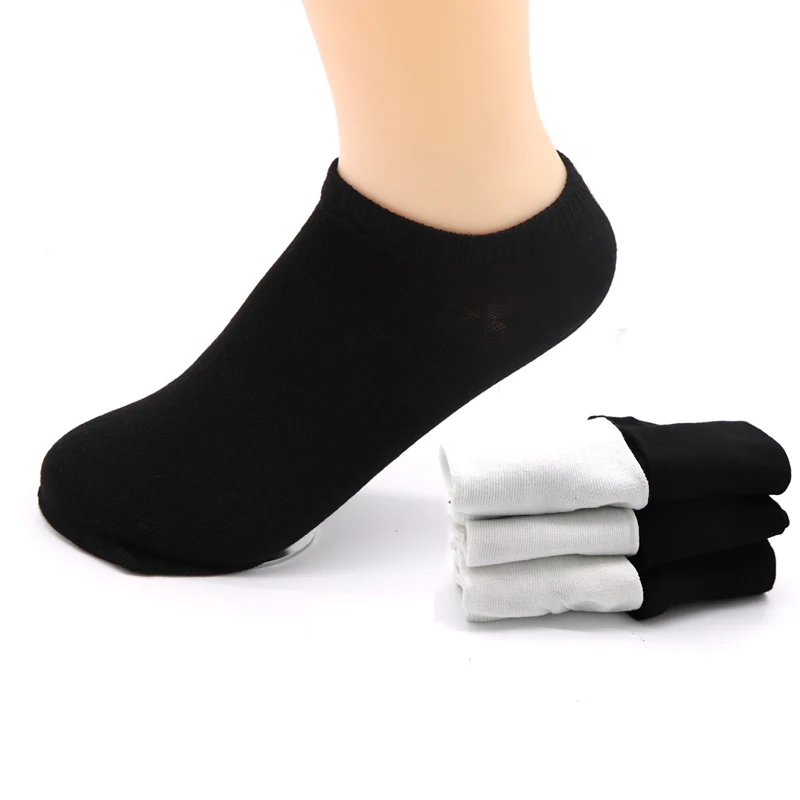 Men Women Unisex Plain Solid Color Black White Summer  cotton Socks from China Manufacturer cheap  price no show socks