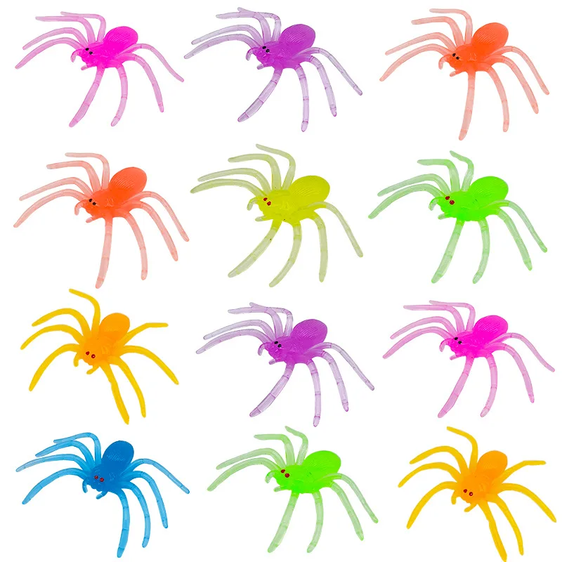 Hot Sale Novelty Halloween Stretchy Spider Toy Sticky Spider Sensory Gel Toy for Kids Squeesy Toys
