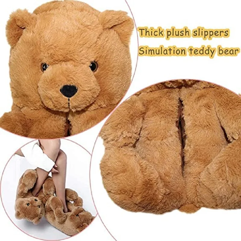 2024 New Arrivals Indoor Shoes Slides Female Fun Winter Fur House Women Slipper Ladies Teddy Bear Slippers for Women and Kids