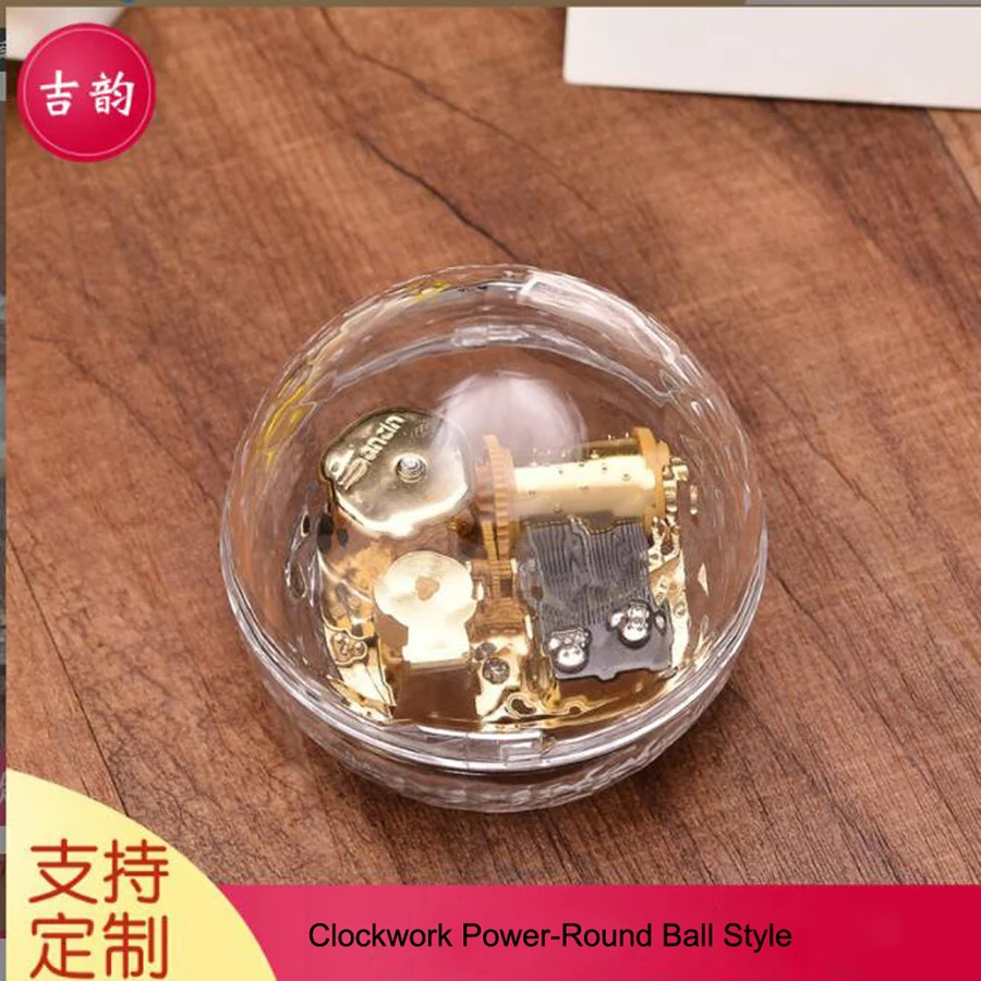 Wholesale Mini Hand Crank acrylic music box Custom logo Hot Selling Mini Music Box with custom song Clockwork Power music box