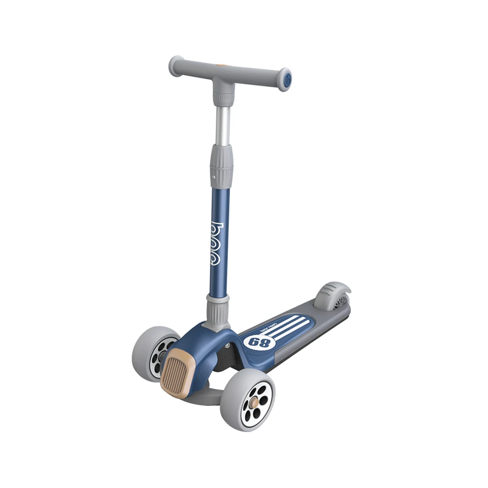 New Design Kids Folding 3 Wheeld Foot Kicking Scooter Pedal Skuter Flashing LED Wheels