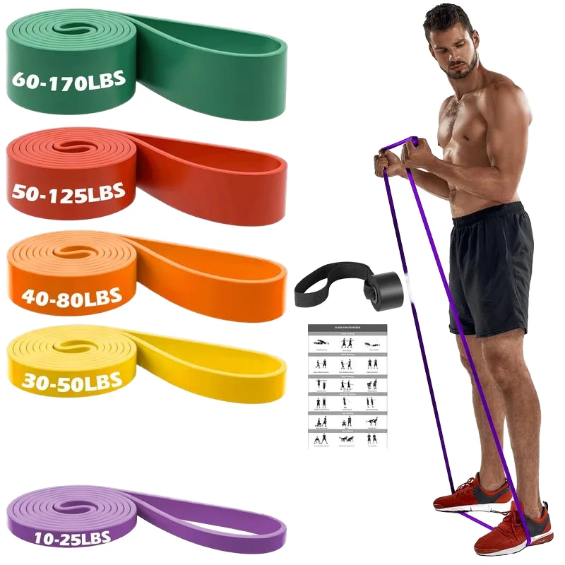Heavy-Duty Latex Loop Assistance rubber Bands Set for Fitness Power Lifting Body Stretching Mobility Training Nature Latex Bands