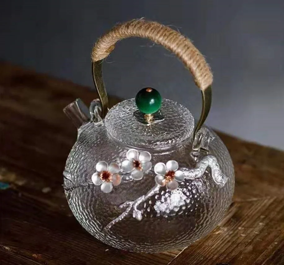 Borosilicate Glass Teapot for Stovetop Safe Tea Pot for Tea Blooming Tea