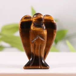 1.5inch Pocket Stone Healing Craft Angel Statue Carved Natural Stone Crystal Guardian Angel Figurine