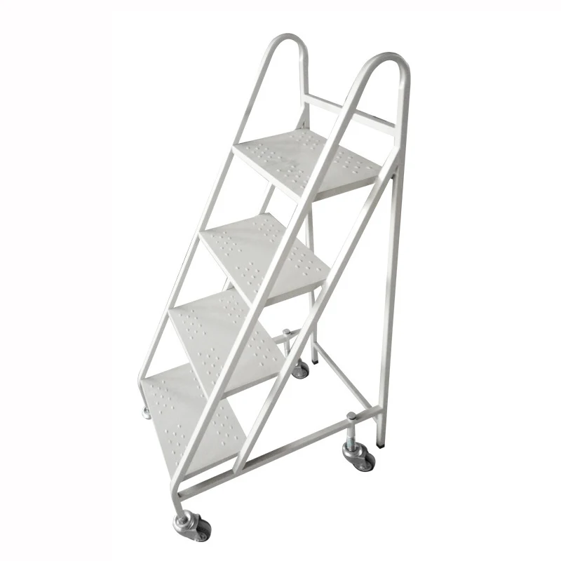 Book ladder for school library museum 4 tier ladder book shelf steel kd bookcase
