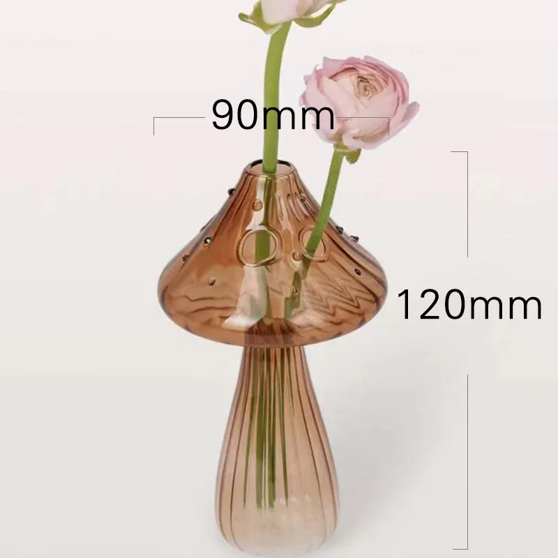 Mushroom shape Glass Vase Aromatherapy reed diffuser Bottle Creative Home Hydroponic Flower Table Simple Decoration