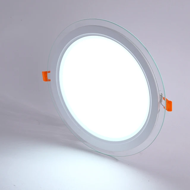 Special promotion 6W 9W 12w 18w 24w Glass led recessed panel light round/square ceiling down lights AC85-265V