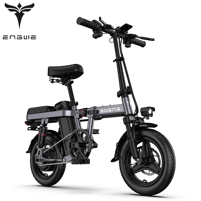 ENGWE T14 White electric bike 250W folding electric bicycle 14inch Mini electric bicycle 48V10A Adult city ebike 25KM/H