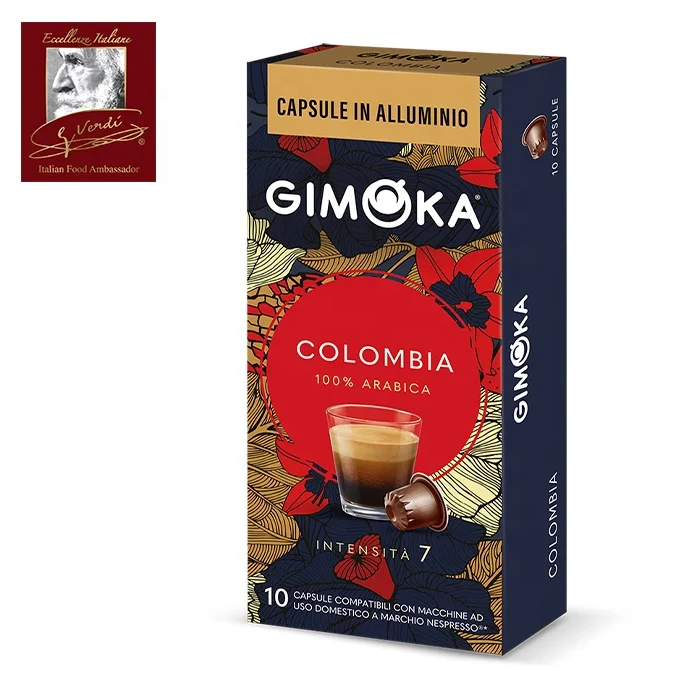 Italian Coffee 10 Aluminum capsules Colombia Mono Origin Arabica Nespresso Compatible GVERDI Selection coffee capsule