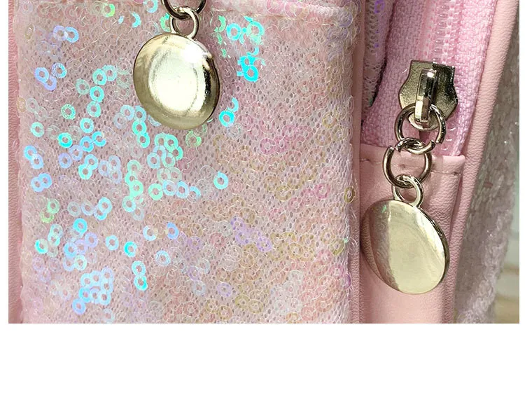 Cute girls mini sequins backpack lovely sequins backpack fashion blingbling sparkling LED light backpack