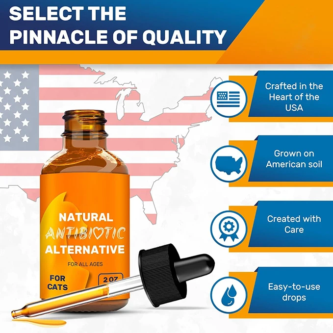 Natural Antibiotics For Cats Antibacterial And Inflammatory Drops Anti Viral Anti Fungal Liquid Supplements For Cat health care