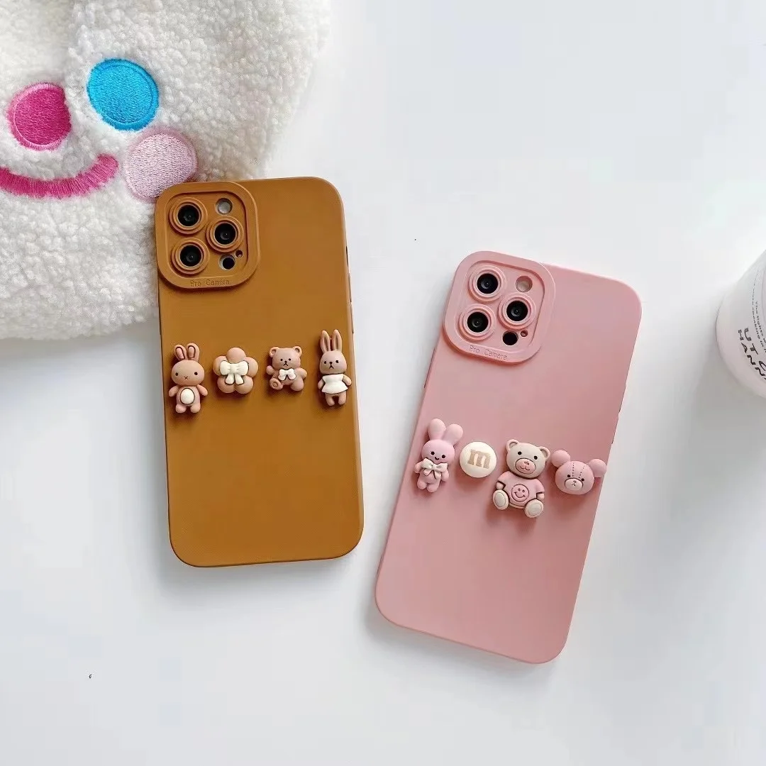 Hot sell bear Silicone case  luxury phone case for Iphone 13 / 12 / 11 case cover