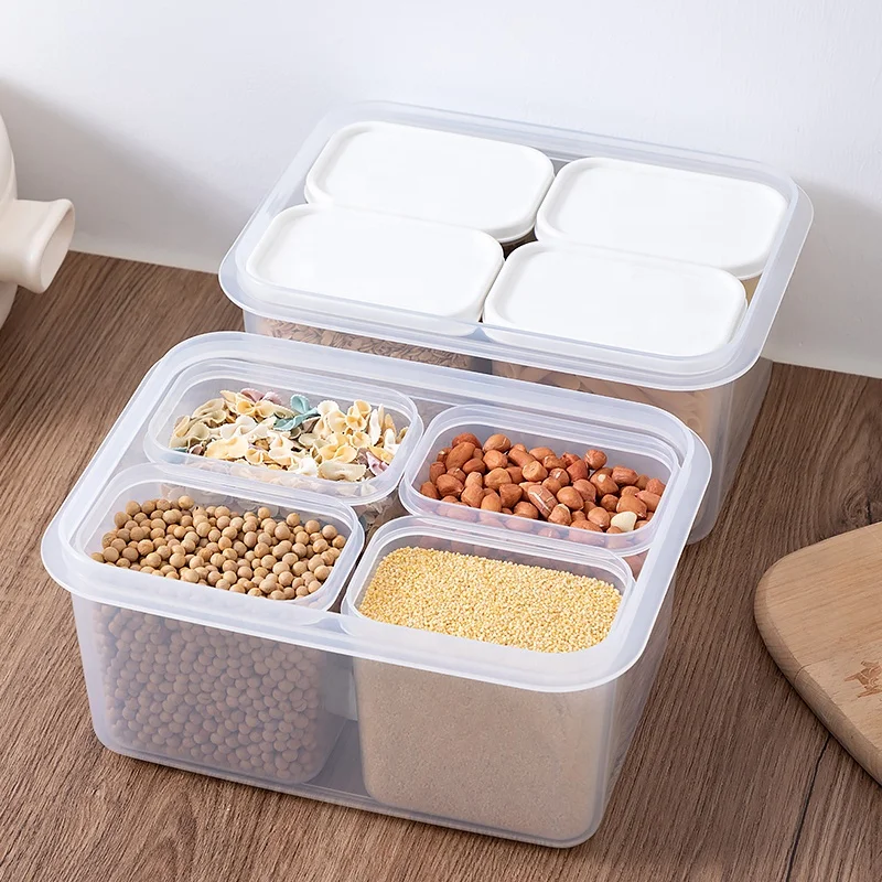 Kitchen Salt Organizer Grains Beans Storage Jar Cereal Plastic Containers For Food