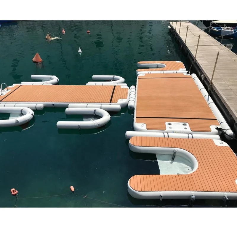 U shape Inflatable Sport Boats Yacht Dock Inflatable Water Floating Platform