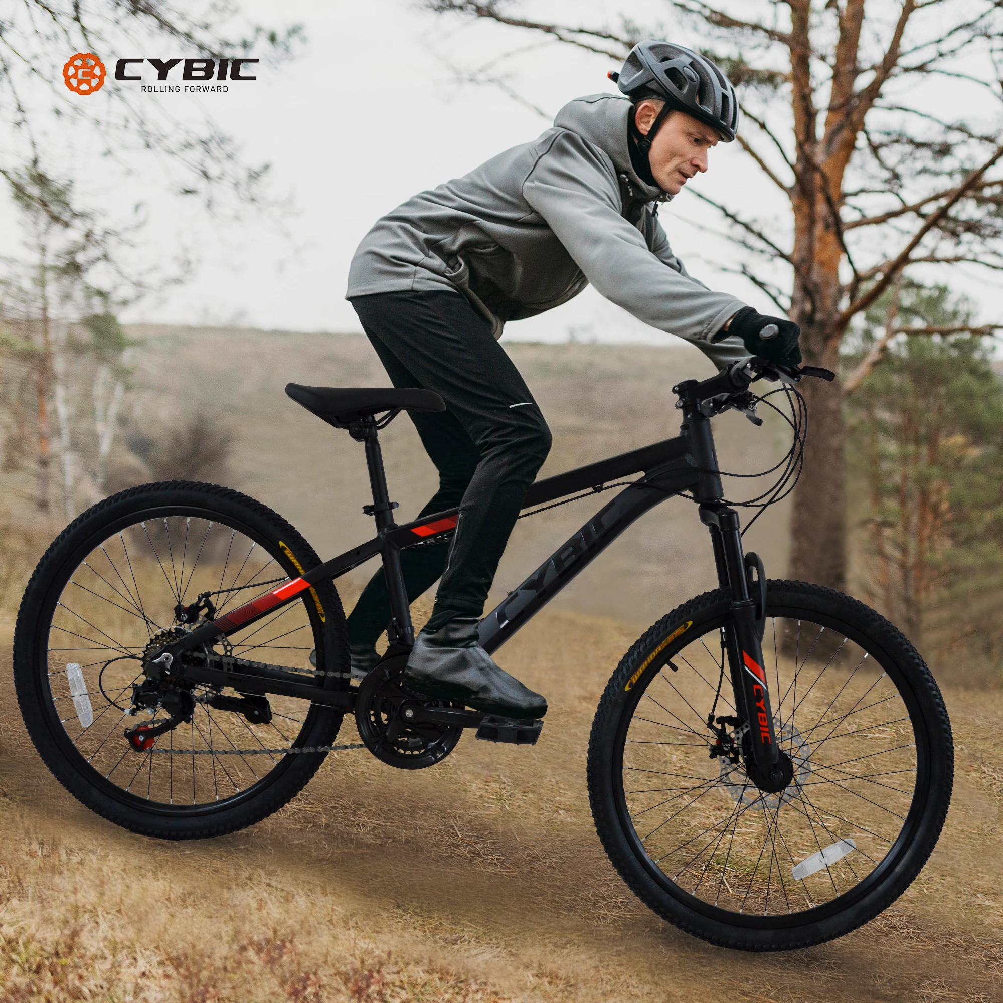 24 inch 21-Speed Disc Front Suspension Youth/Adult Men Women City Snow Bicycles black and blue color Mountain Bike