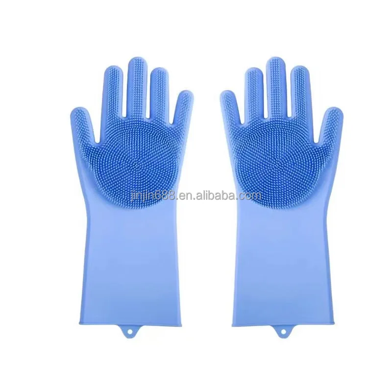 Silicone Pet Grooming Cleaning Gloves Dog & Cat Bathing Aid Magic Dishwashing Sponge