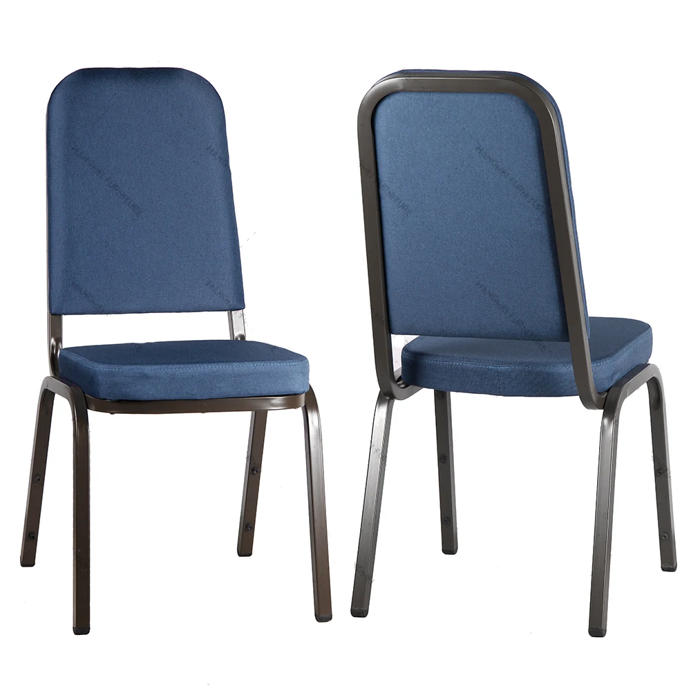 JH-S16 JUHANG  Wholesale China supplier blue fabric iron black luxury chairs hotel