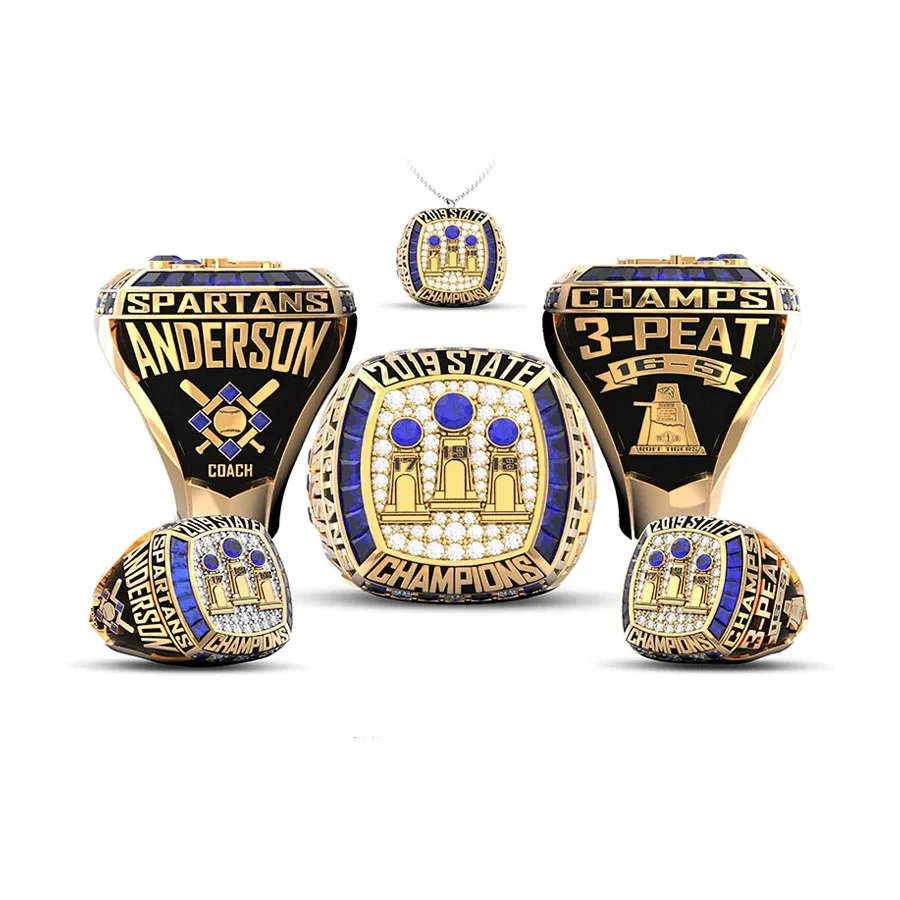 Hot Sale Custom Championship Rings For Any Sports Trainer Ring League Winner For Kids