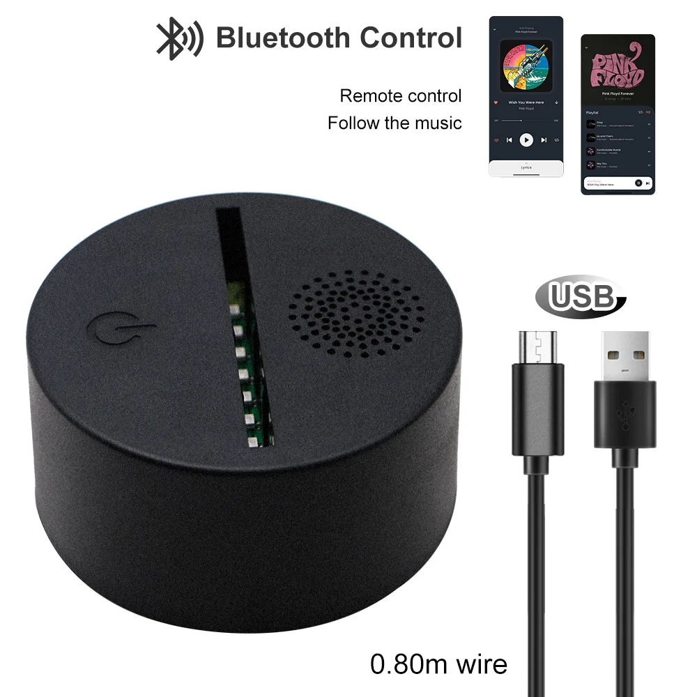 3D 5 вольт 7 видов цветов 8 светового бисера Smart LED Музыка ночник база для украшения