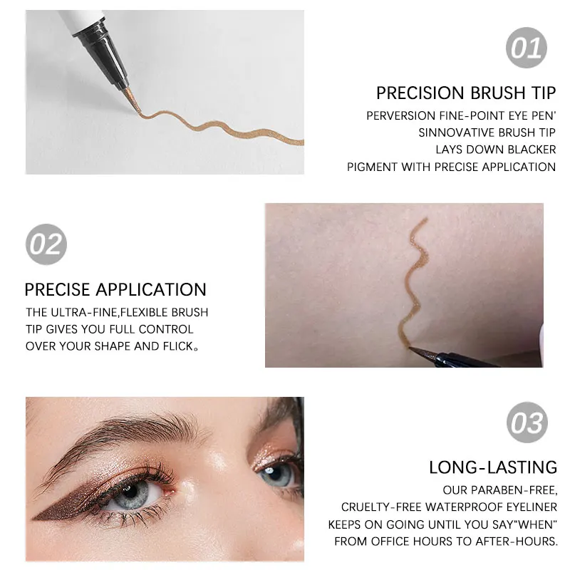 Liquid Eyeliner OEM Makeup Liquid Eyeliner Pen Long Wearing Matte White Eyeliner Pen Private Label