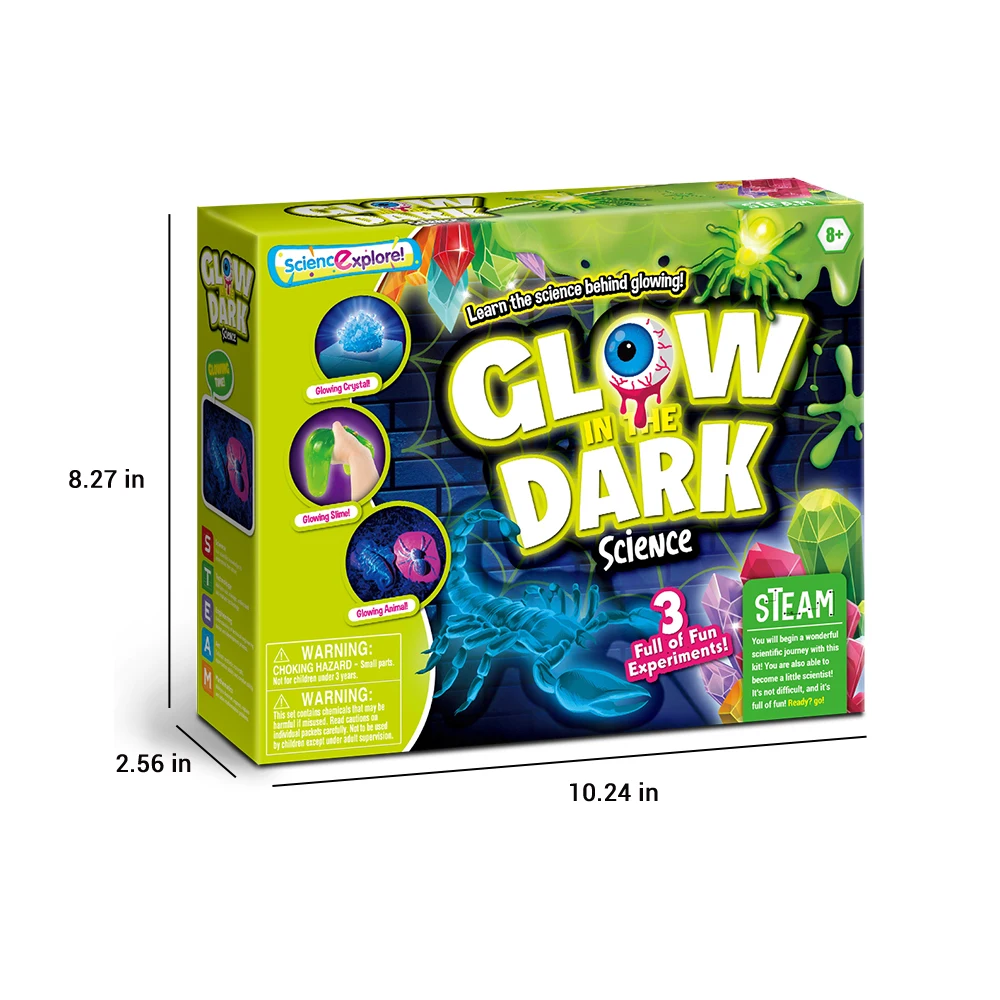3 Full Funny Make Slime Experiment Crystal Glow Toys Insect in the Dark Science Toy