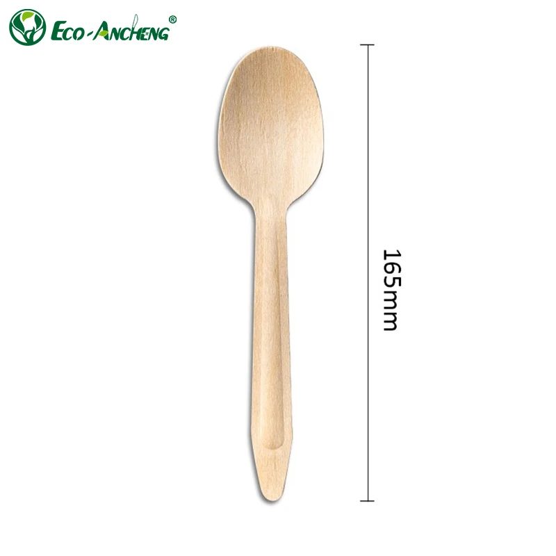 Hot Sale Disposable Eco-Friendly Biodegradable Wooden Soup Spoon Tableware