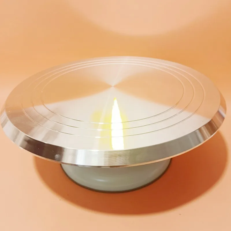 new arrival cheap 12 inch aluminum alloy cake turntable pink white azure cake turntable baking tool for cake baking