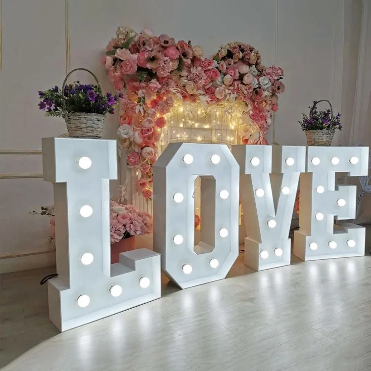 JAGUARSIGN Manufacturer Custom Marry Me Light Up Letters Wedding Decor LED Marquee Letter 4ft Mr and Mrs Sign
