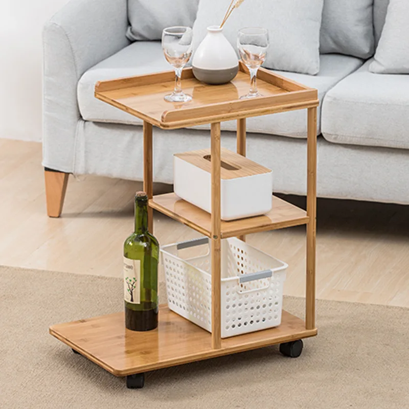 Multi Function High quality Natural bamboo Side desk commodity rack Book Magazine shelf for home