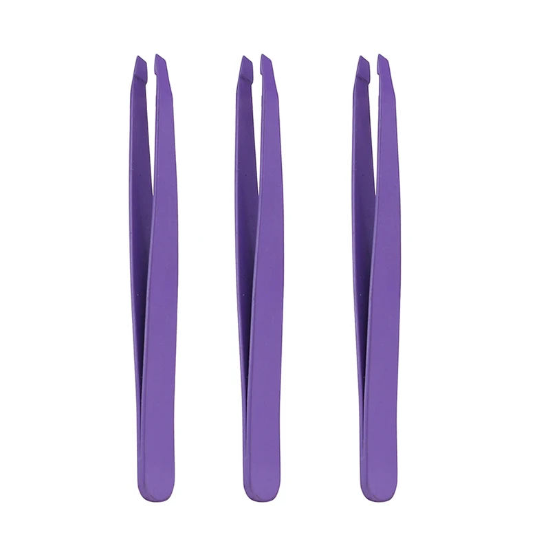 Wholesale Customized Slant Design Anti-static Hair Removal Lash Eyebrow Tweezers Beauty stainless Steel Eyebrow Trimmer Clip