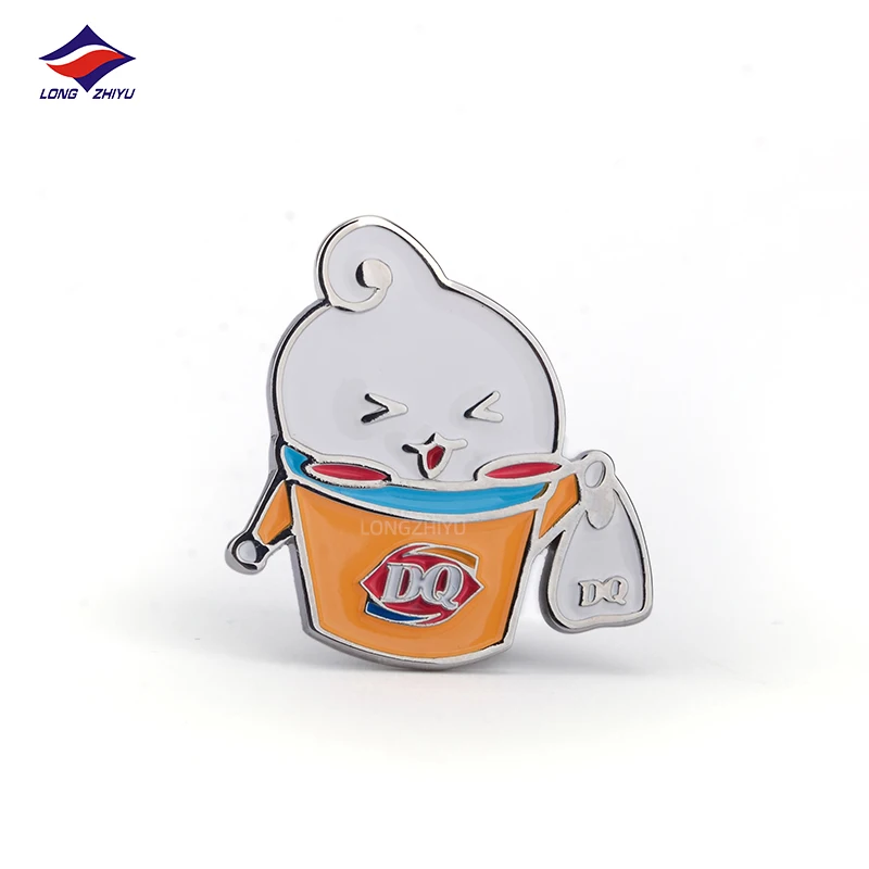Longzhiyu 17 years metal crafts factory custom gold lapel pin customised cute cartoon animal pin badges