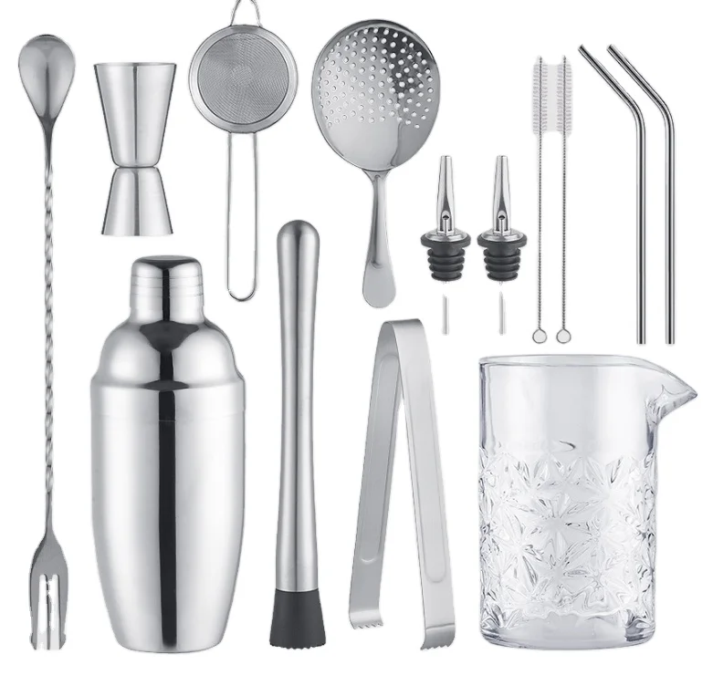 Cocktail Shaker Set Matte Black Wine Martini Drink Mixer Bartending Equipment Barware tools Bartender Kit for Home Bar