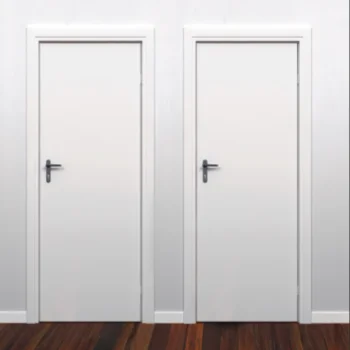 white primer Easy to Install hollow particle board filling core prehung wooden flat door