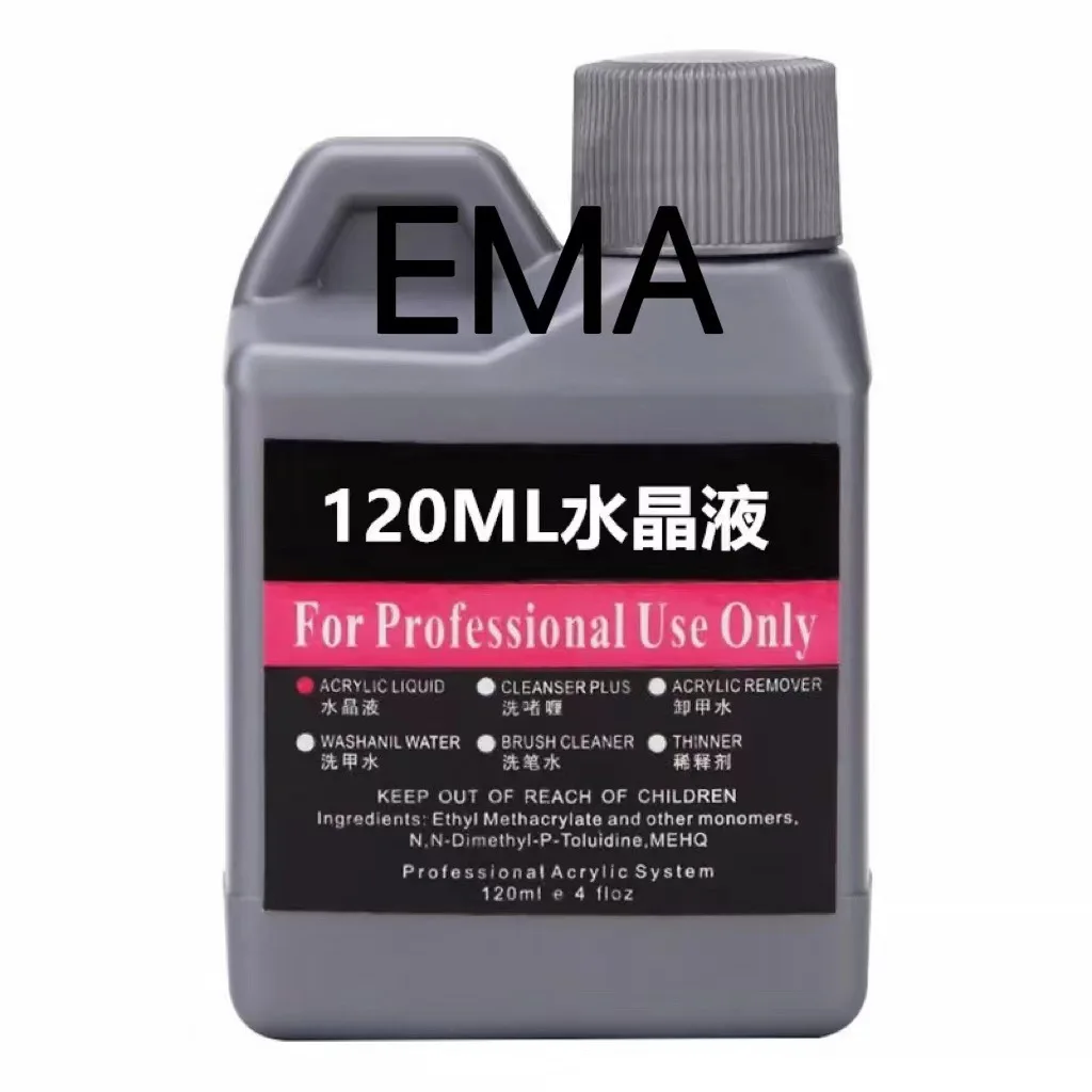 120ml EMA Acrylic Liquid Monomer Professional Nail Art Extension Dipping Carving Crystal Acrylic Powder Liquid Nail Supplies