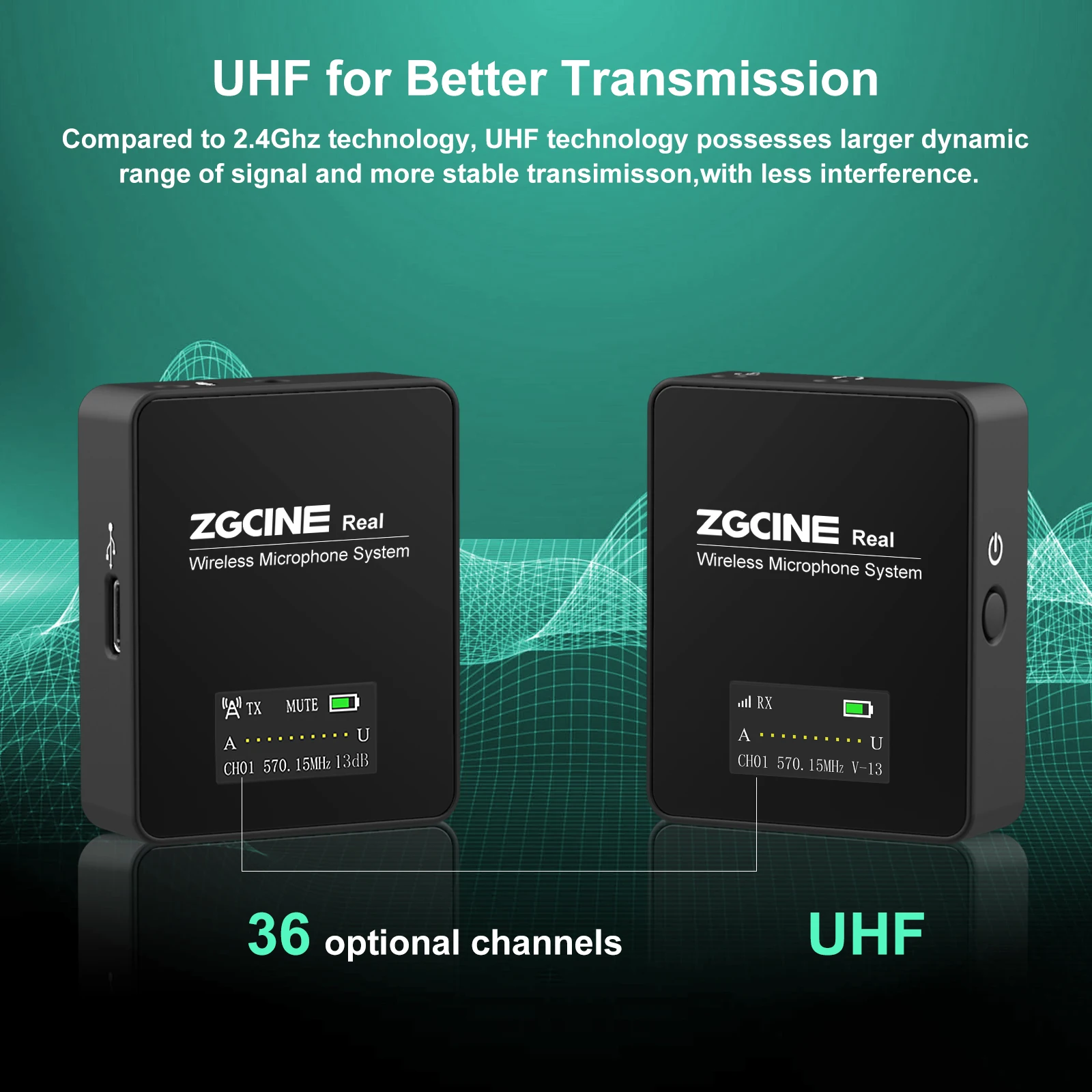 Беспроводной петличный микрофон ZGCINE в режиме реального времени для съемки фильмов ТВ интервью встраивания сигнала SOKANI