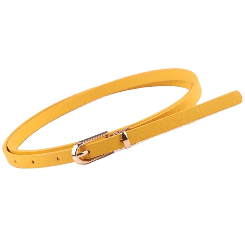 new style lots of colors decoration PU material cheap price thin belt for women
