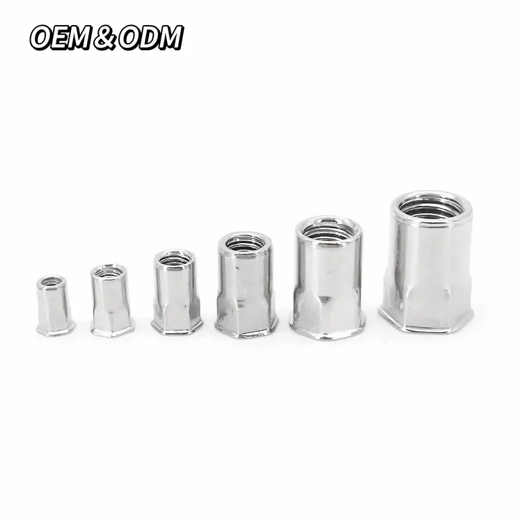 Stainless Steel M3 M4 M5 M6 Open Rivet Nut Flat Head Rivet Nuts Black Hexagon Rivet Nut