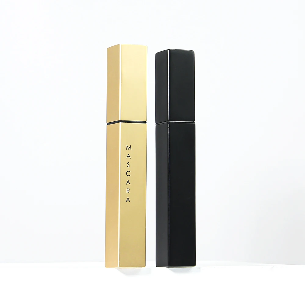empty private label custom logo  7ml 8ml unique square shape container mascara tubes recyclable metal aluminum