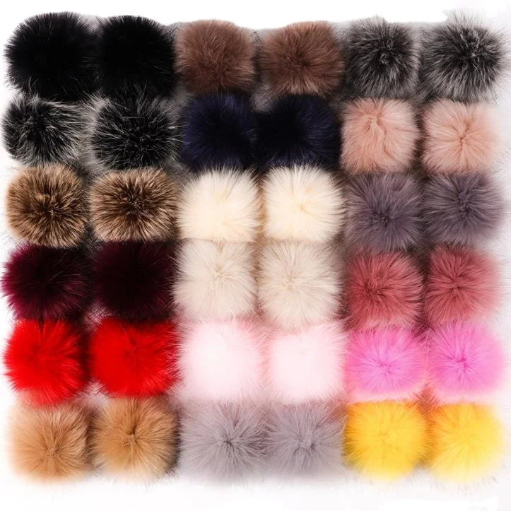 Factory wholesale fake fox fur pompom or faux raccoon pom ball with
