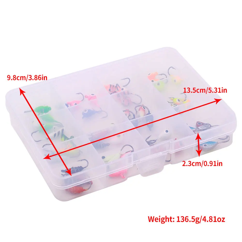 JETSHARK Ice fishing lead head hook  new mini metal winter fishing hook set boxed lure lead head hook tungsten ice fishing jig