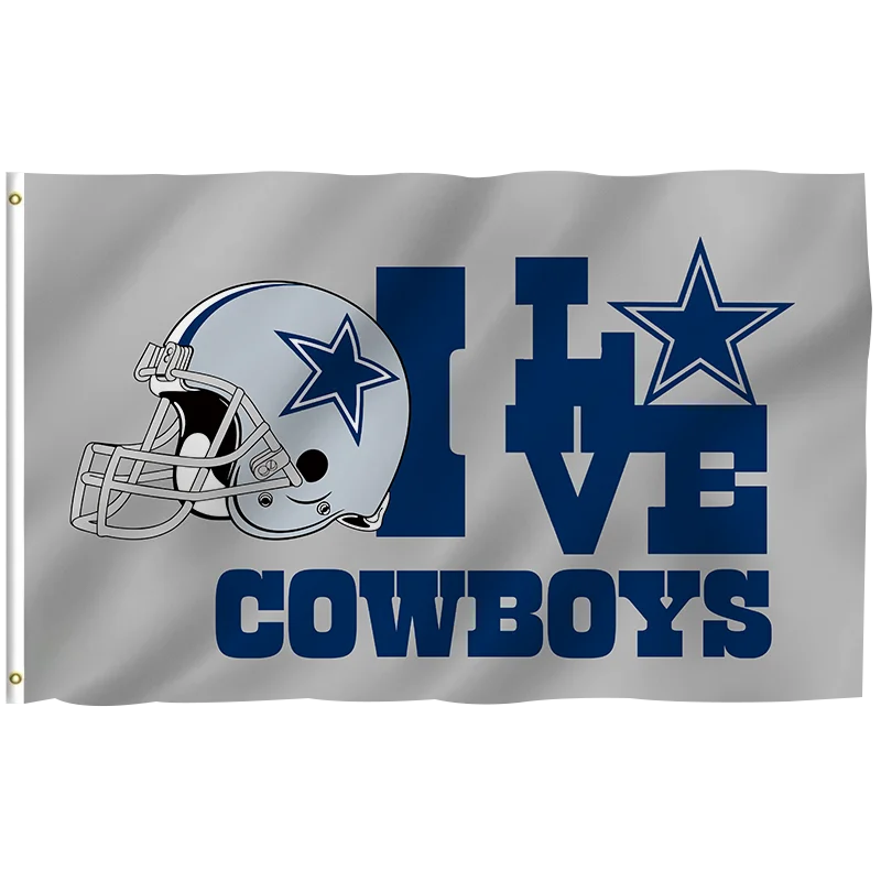 In Stock All Football Team Flag 3x5ft High Quality Custom Design Dallas Cowboys Banner 100% Polyester Sports Nfl Flag