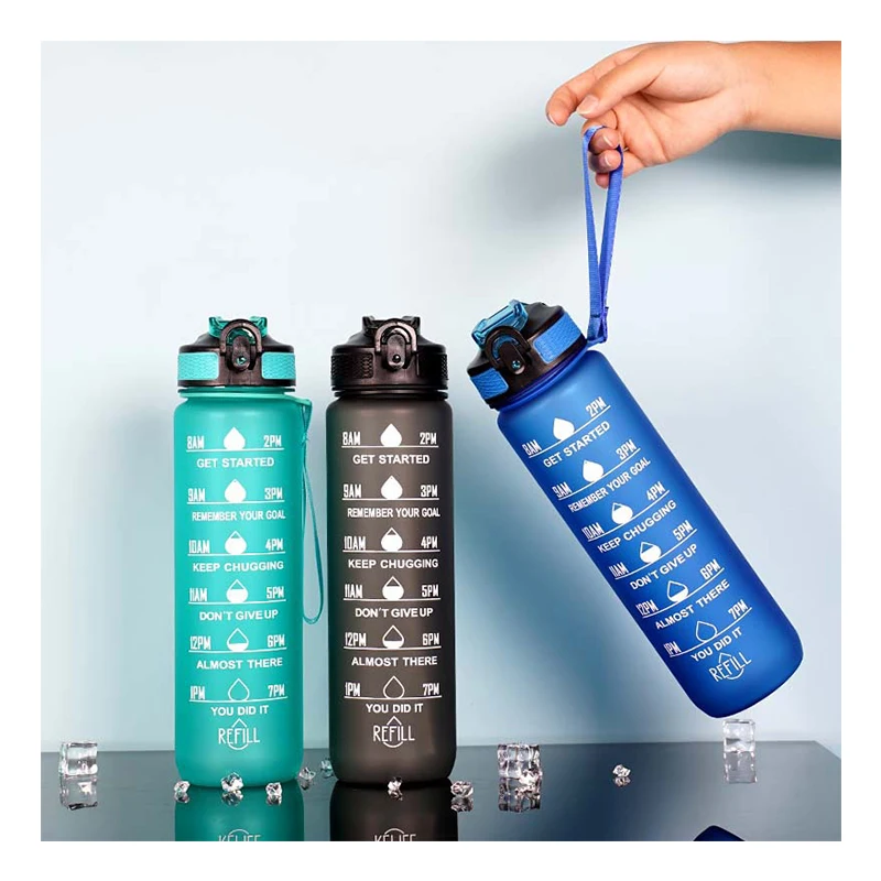 Popular Products Large Capacity Summer Drink Cups Bpa Free Tritan Motivational Water Bottle