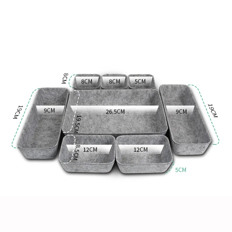 WIREKING Drawer storage organization multi-purpose jewelry box makeup storage box felt storage box