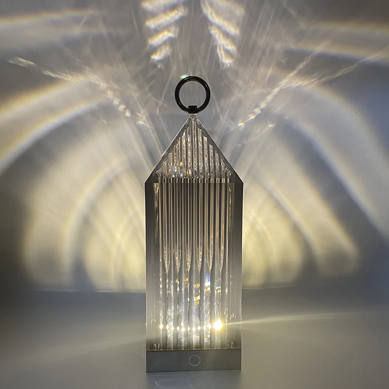 Creative Restaurant Bedside Atmosphere Lighthouse Table Lamp Desktop Decoration Charging Touch Crystal Night Light