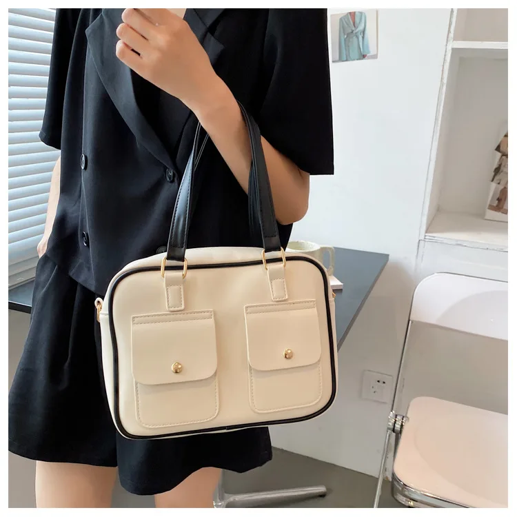 2021 new fashion pu leather shoulder bag waterproof briefcase small square bag