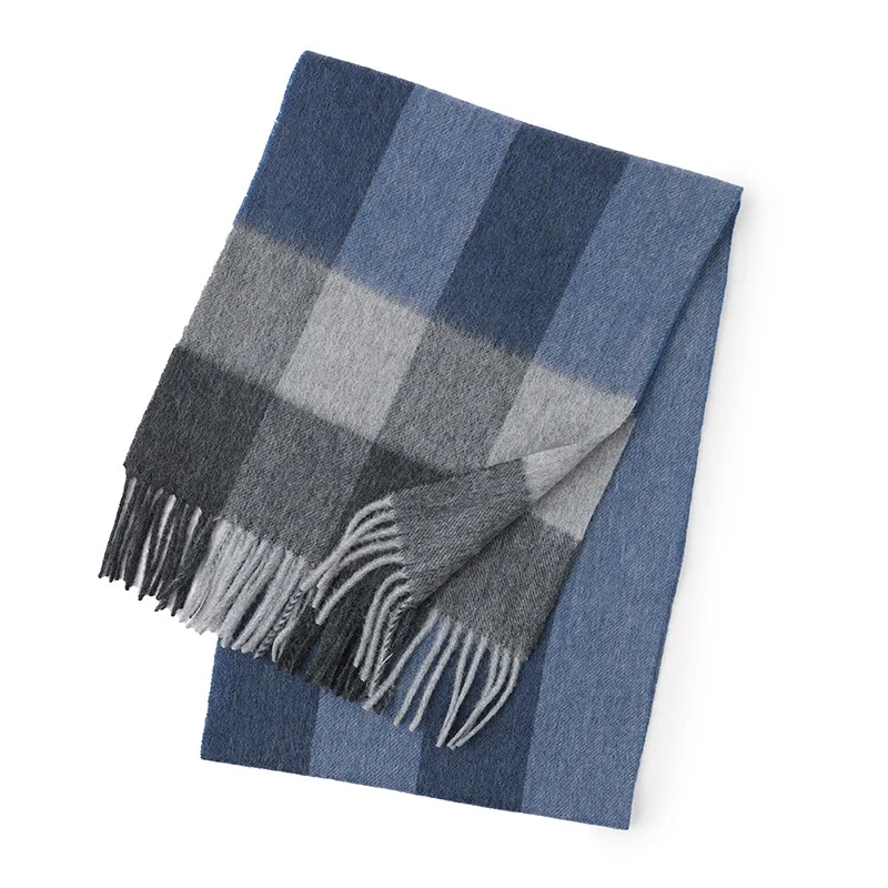 Luxury 100% Pure Cashmere Scarves Shawls Winter Women Warm Plaid Checkque Pashmina Wool Scarf