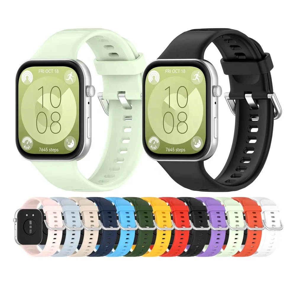 Official solid color silicone strap for Huawei Watch Fit 3 smart watch bands & accessories