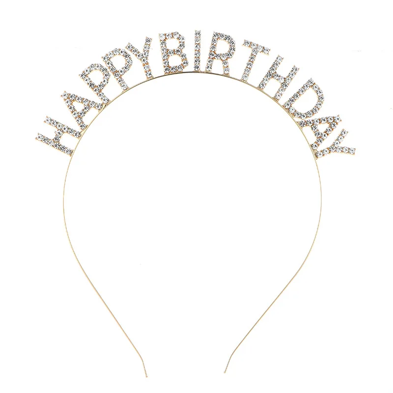 Обувь для девочек на день рождения повязки голову Happy Birthday Crown головной убор со стразами аксессуары волос вечеринки в честь Дня